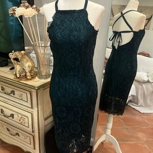 Dark Green Lace Dress
